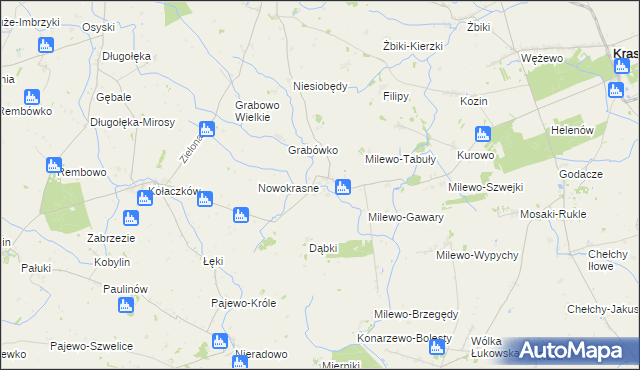 mapa Milewo-Rączki, Milewo-Rączki na mapie Targeo