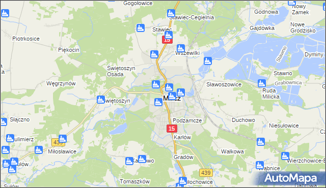 mapa Milicz, Milicz na mapie Targeo