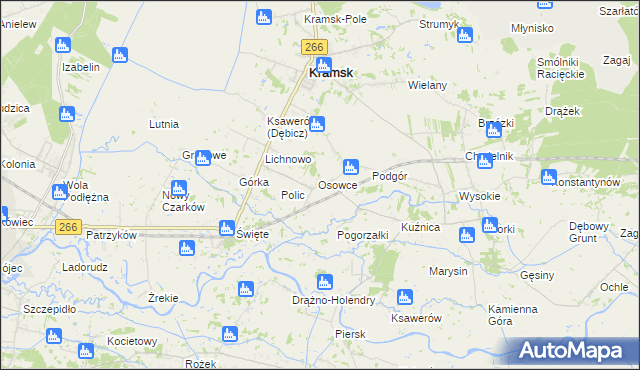 mapa Milin gmina Kramsk, Milin gmina Kramsk na mapie Targeo