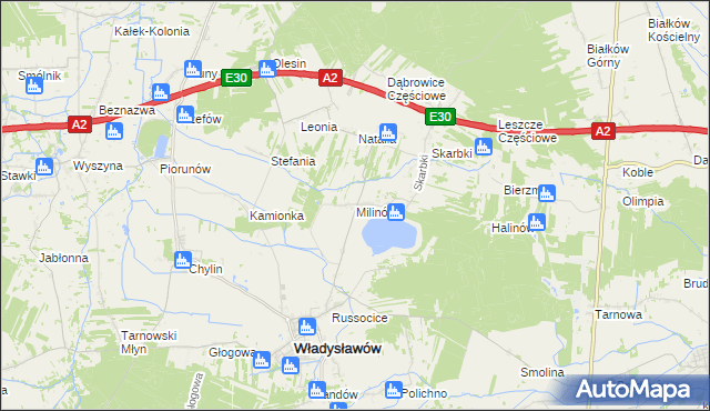 mapa Milinów, Milinów na mapie Targeo