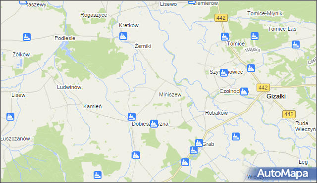 mapa Miniszew, Miniszew na mapie Targeo