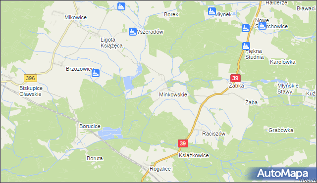 mapa Minkowskie, Minkowskie na mapie Targeo