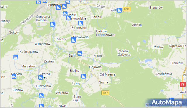 mapa Mireń, Mireń na mapie Targeo