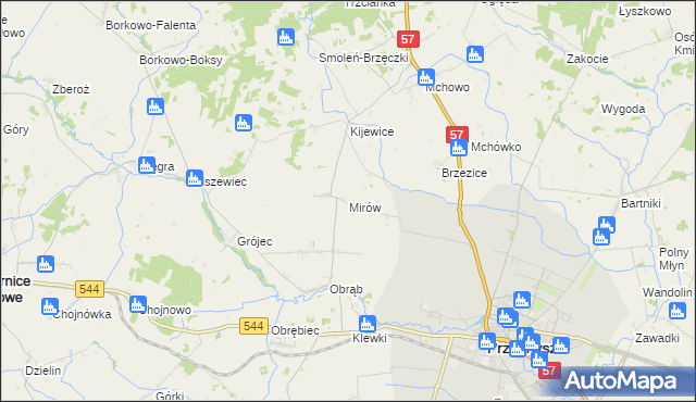 mapa Mirów gmina Przasnysz, Mirów gmina Przasnysz na mapie Targeo