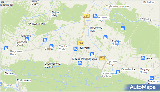 mapa Mirzec, Mirzec na mapie Targeo