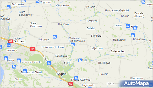 mapa Miszewko-Stefany, Miszewko-Stefany na mapie Targeo