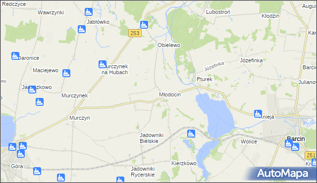 mapa Młodocin, Młodocin na mapie Targeo