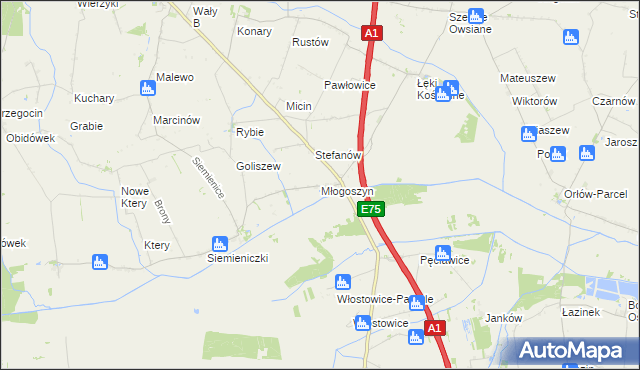 mapa Młogoszyn, Młogoszyn na mapie Targeo