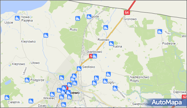 mapa Młoteczno, Młoteczno na mapie Targeo