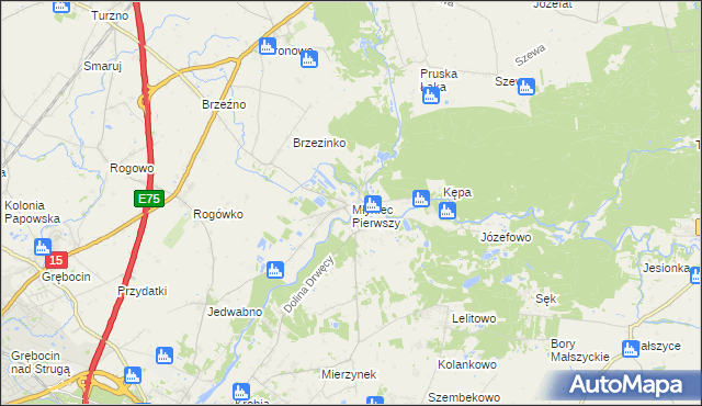 mapa Młyniec Pierwszy, Młyniec Pierwszy na mapie Targeo