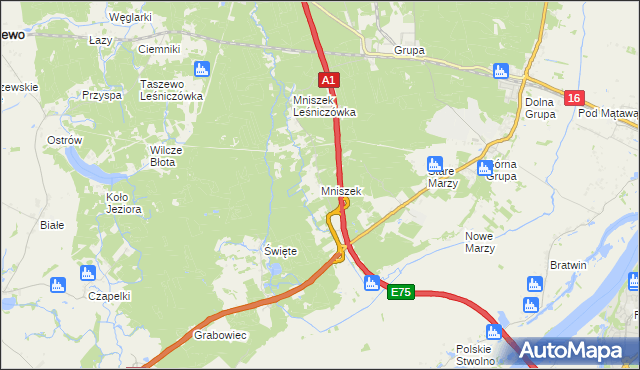 mapa Mniszek gmina Dragacz, Mniszek gmina Dragacz na mapie Targeo