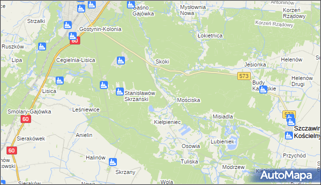 mapa Mniszek gmina Gostynin, Mniszek gmina Gostynin na mapie Targeo