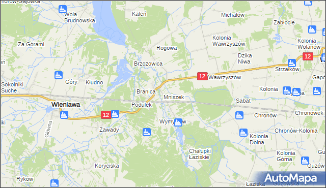 mapa Mniszek gmina Wolanów, Mniszek gmina Wolanów na mapie Targeo