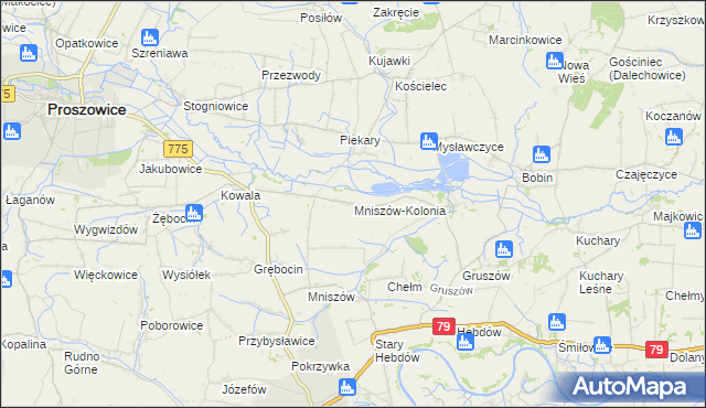 mapa Mniszów-Kolonia, Mniszów-Kolonia na mapie Targeo