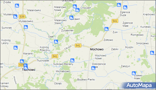 mapa Mochowo-Parcele, Mochowo-Parcele na mapie Targeo