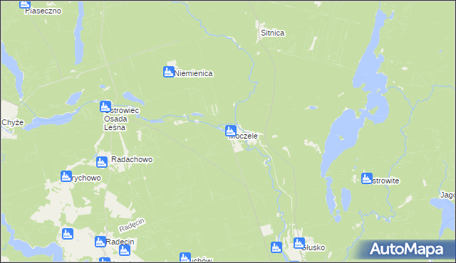 mapa Moczele, Moczele na mapie Targeo