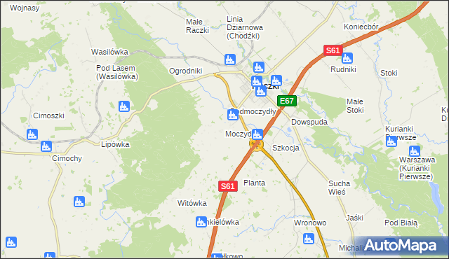 mapa Moczydły gmina Raczki, Moczydły gmina Raczki na mapie Targeo