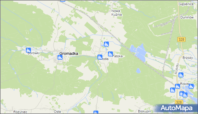 mapa Modła gmina Gromadka, Modła gmina Gromadka na mapie Targeo