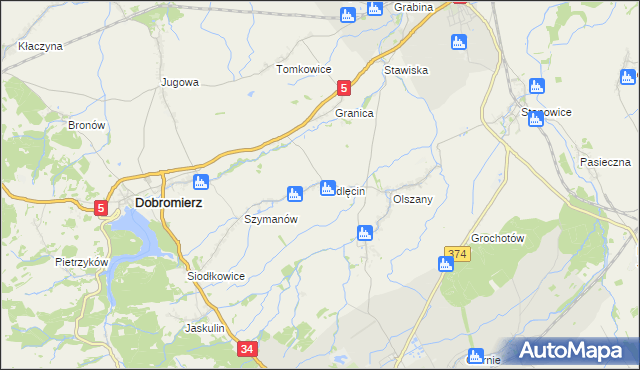 mapa Modlęcin, Modlęcin na mapie Targeo