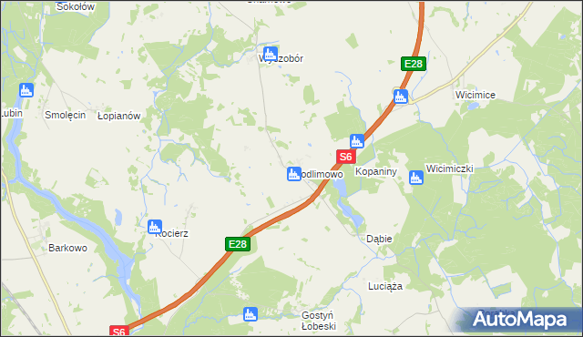 mapa Modlimowo gmina Płoty, Modlimowo gmina Płoty na mapie Targeo
