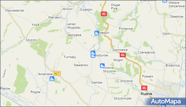mapa Modzurów, Modzurów na mapie Targeo