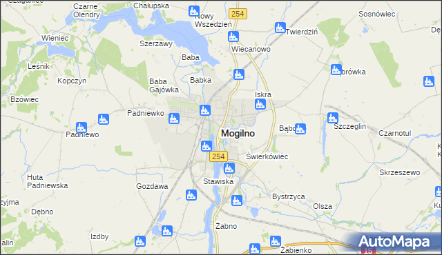 mapa Mogilno, Mogilno na mapie Targeo