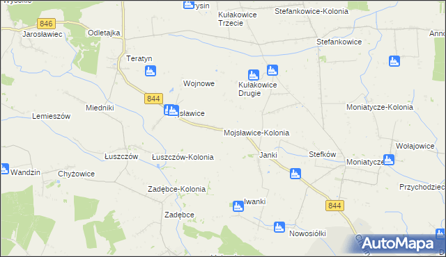 mapa Mojsławice-Kolonia, Mojsławice-Kolonia na mapie Targeo