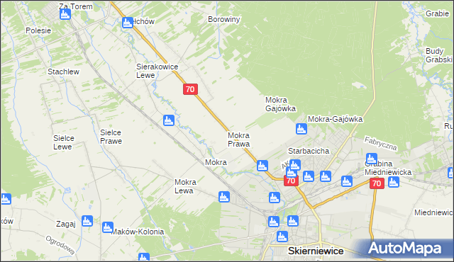 mapa Mokra Prawa, Mokra Prawa na mapie Targeo
