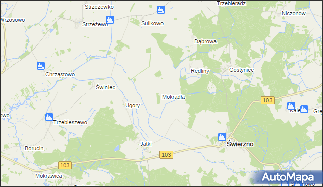 mapa Mokradła, Mokradła na mapie Targeo