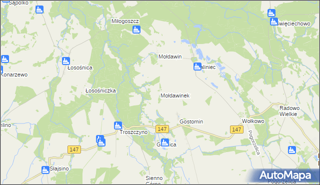 mapa Mołdawinek, Mołdawinek na mapie Targeo