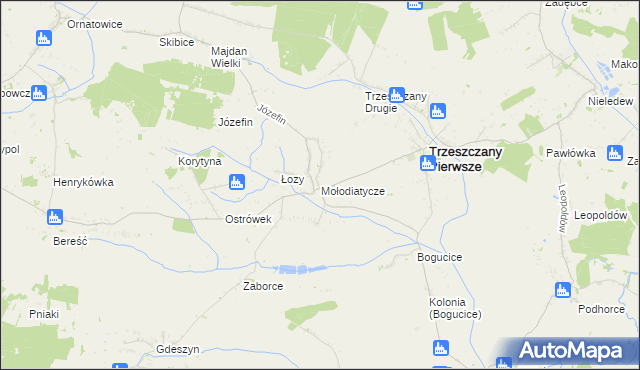 mapa Mołodiatycze, Mołodiatycze na mapie Targeo