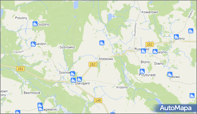 mapa Mołstowo gmina Resko, Mołstowo gmina Resko na mapie Targeo