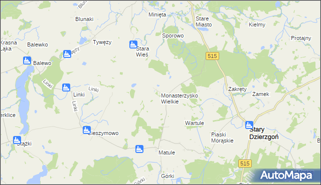 mapa Monasterzysko Wielkie, Monasterzysko Wielkie na mapie Targeo