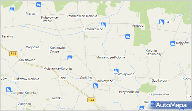 mapa Moniatycze-Kolonia, Moniatycze-Kolonia na mapie Targeo