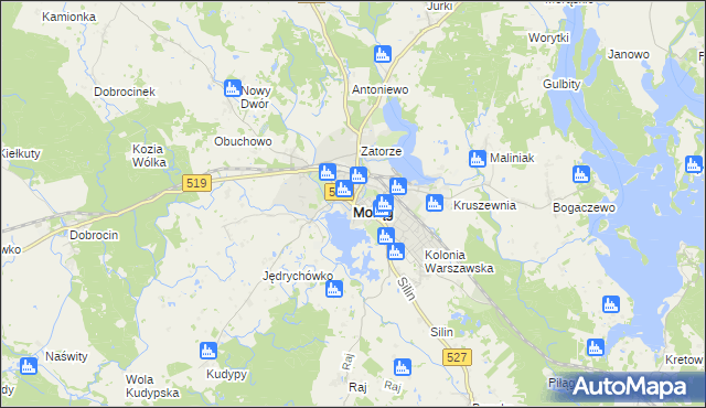 mapa Morąg, Morąg na mapie Targeo