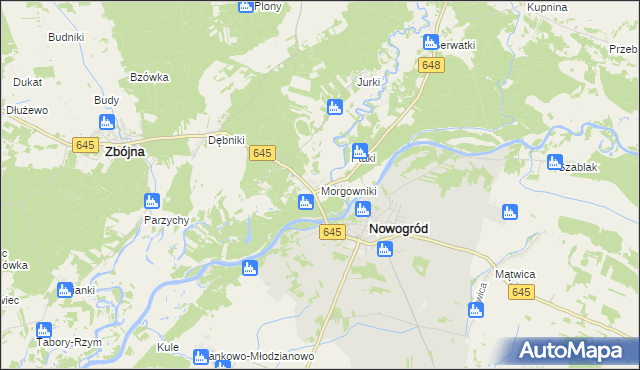 mapa Morgowniki, Morgowniki na mapie Targeo