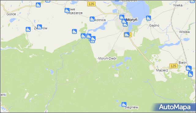 mapa Moryń-Dwór, Moryń-Dwór na mapie Targeo