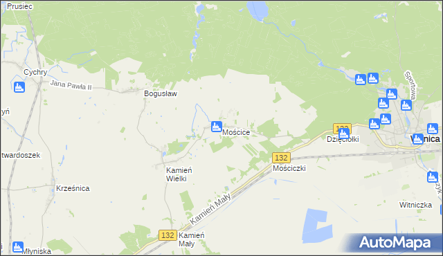 mapa Mościce, Mościce na mapie Targeo