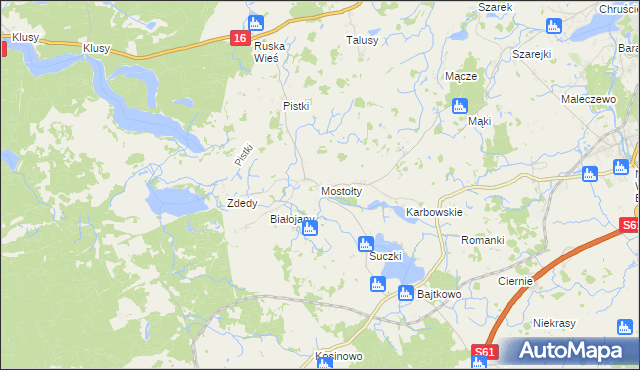 mapa Mostołty, Mostołty na mapie Targeo