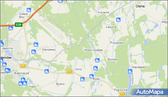 mapa Mosty-Osiedle, Mosty-Osiedle na mapie Targeo
