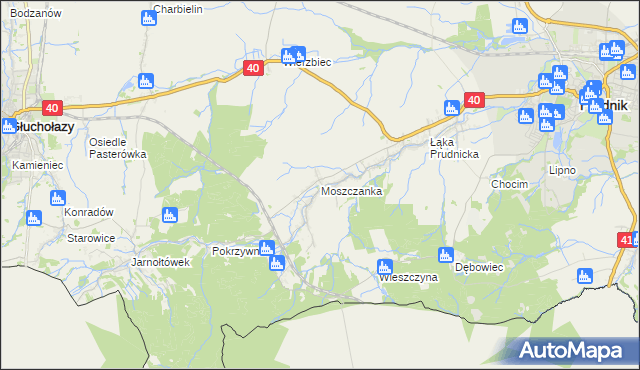 mapa Moszczanka gmina Prudnik, Moszczanka gmina Prudnik na mapie Targeo