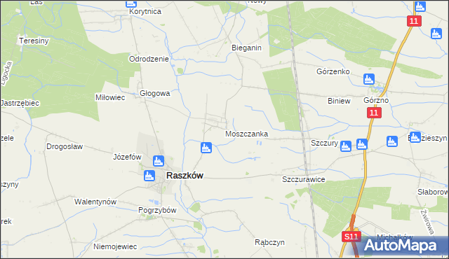 mapa Moszczanka gmina Raszków, Moszczanka gmina Raszków na mapie Targeo