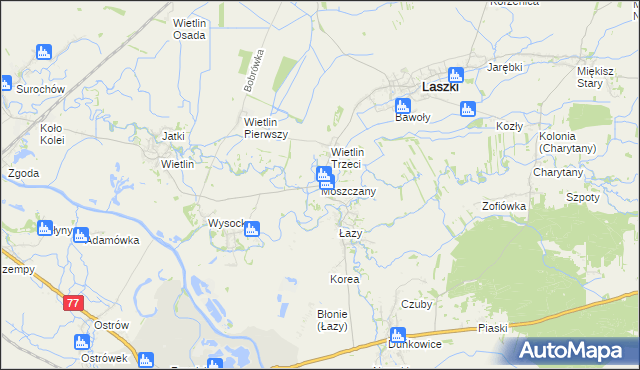 mapa Moszczany, Moszczany na mapie Targeo