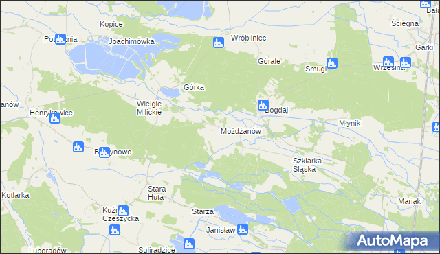 mapa Możdżanów, Możdżanów na mapie Targeo