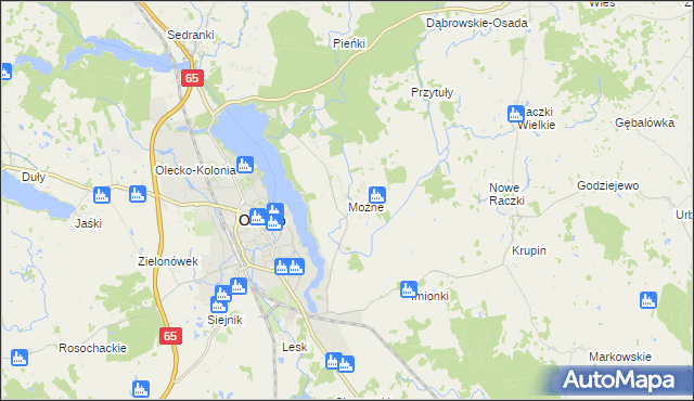 mapa Możne, Możne na mapie Targeo