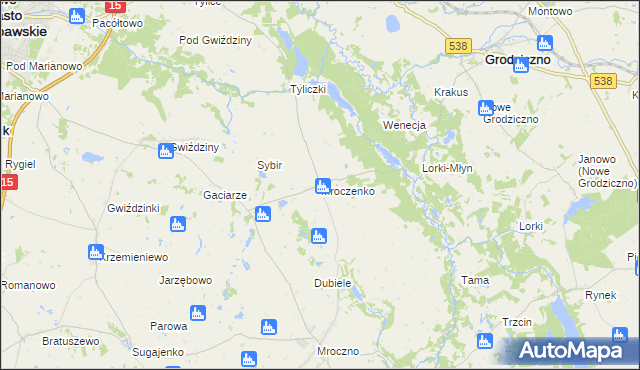 mapa Mroczenko, Mroczenko na mapie Targeo