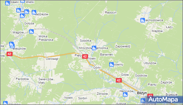 mapa Mroczków, Mroczków na mapie Targeo