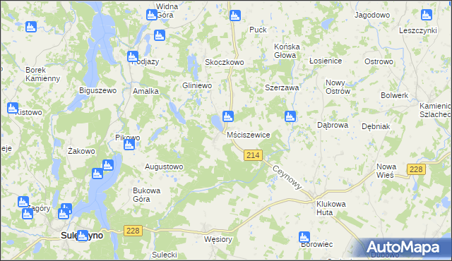 mapa Mściszewice, Mściszewice na mapie Targeo