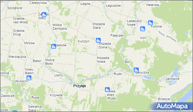 mapa Mszadla Nowa, Mszadla Nowa na mapie Targeo