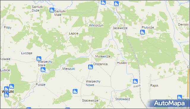 mapa Mulawicze, Mulawicze na mapie Targeo